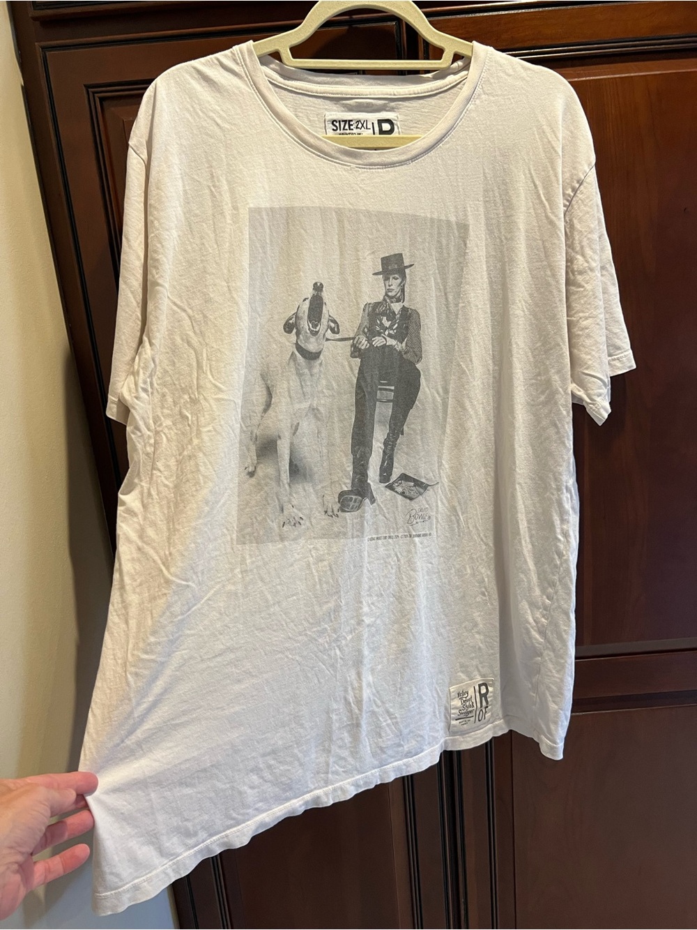 Roots of Fight David Bowie Diamond Dogs Photo Vintage White Thin Style Tee - 2XL - Picture 4 of 6